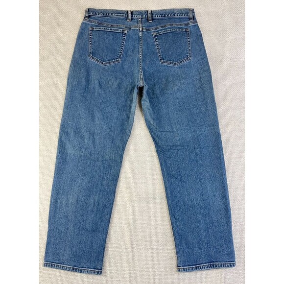 Eddie Bauer Jeans Straight Stretch Women's Size 18P Blue Denim Medium Wash - Picture 3 of 11